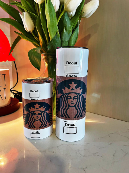 Mommy & Me S’Bucks with “Sleeve” Matching Tumbler Set