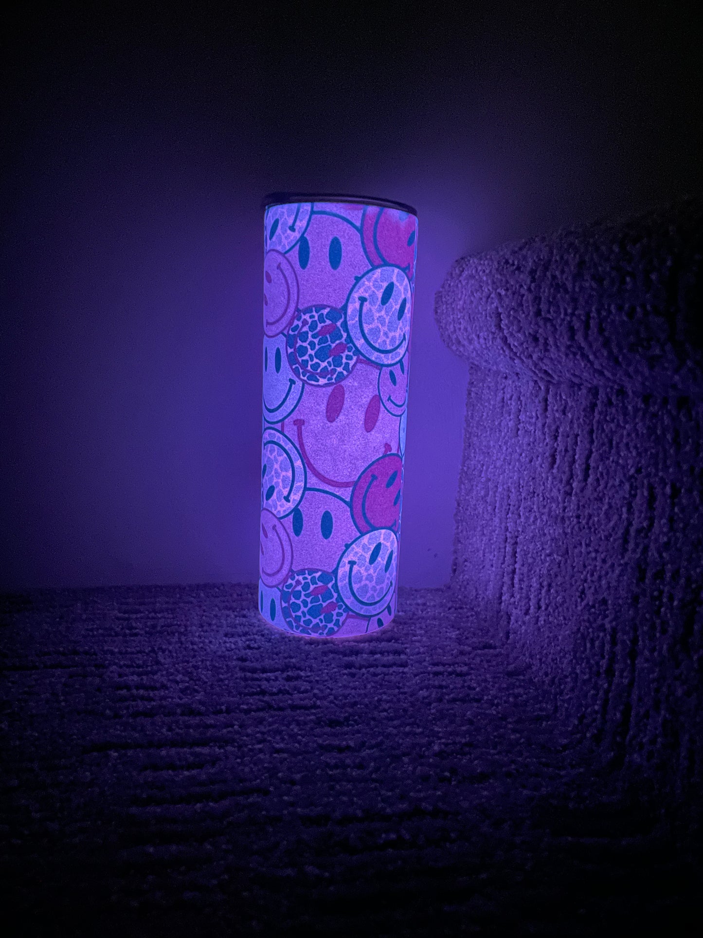 Glow-In-The Dark Smiley Face  Tumbler